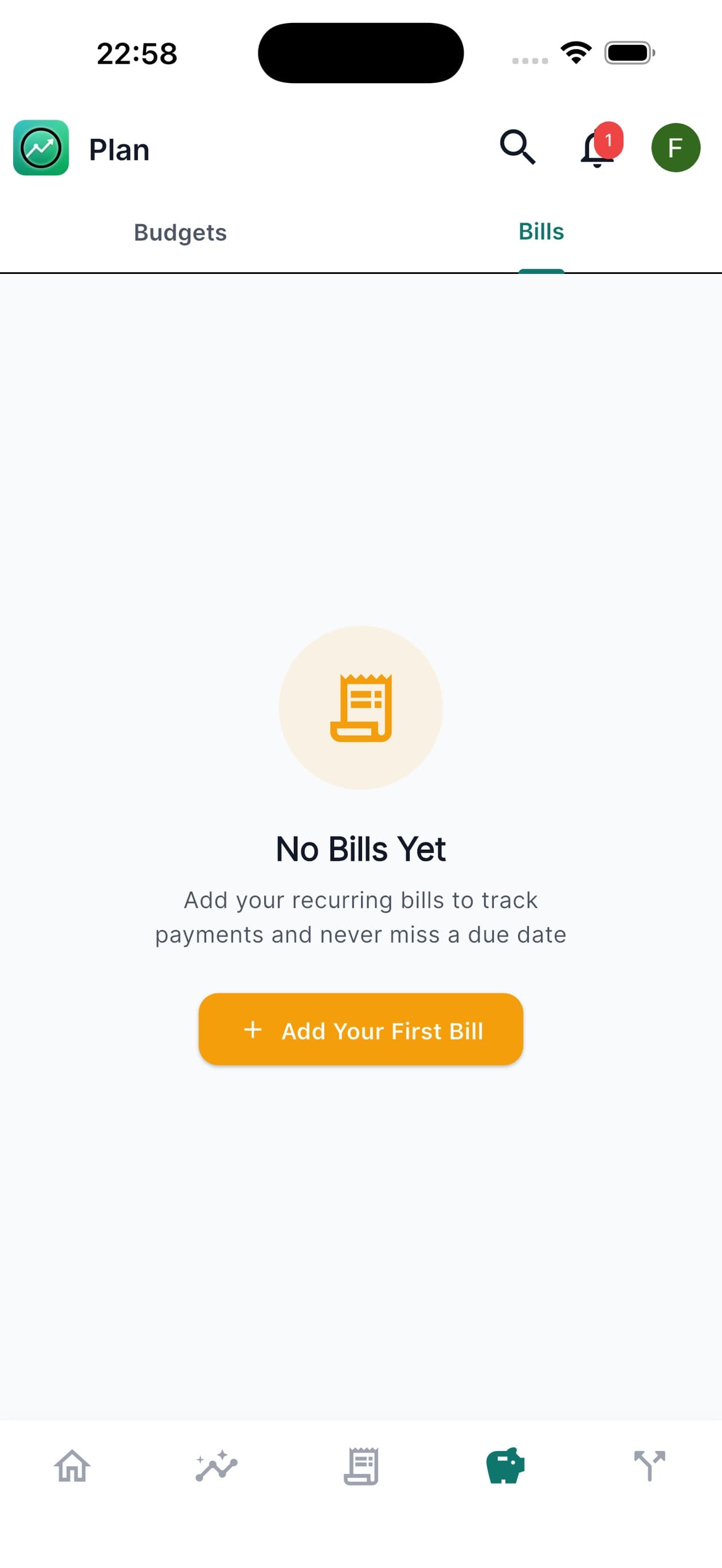 FynLens Bills screen